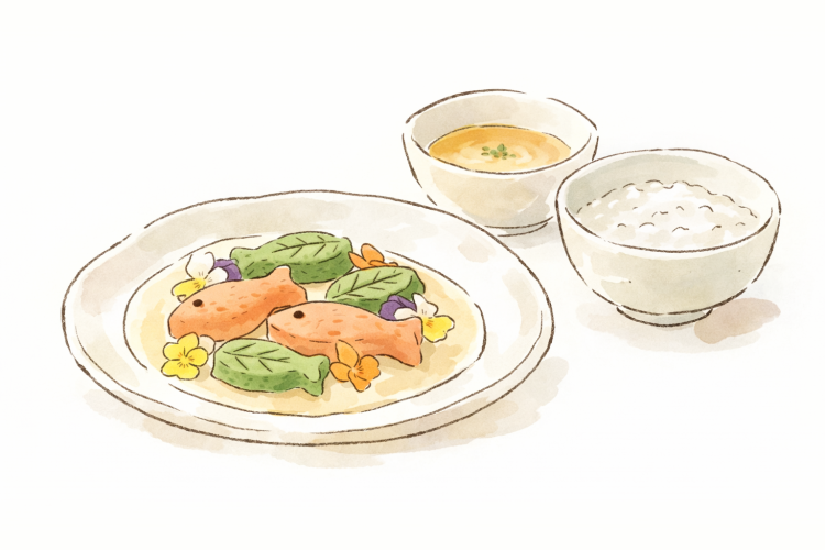 おいしそうな嚥下食のイラスト